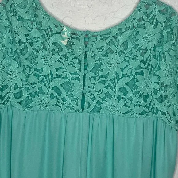 *SOLD* Torrid Mint Green Lace Boarder Relaxed Fit Top 3 3X 22/24 - Picture 6 of 7